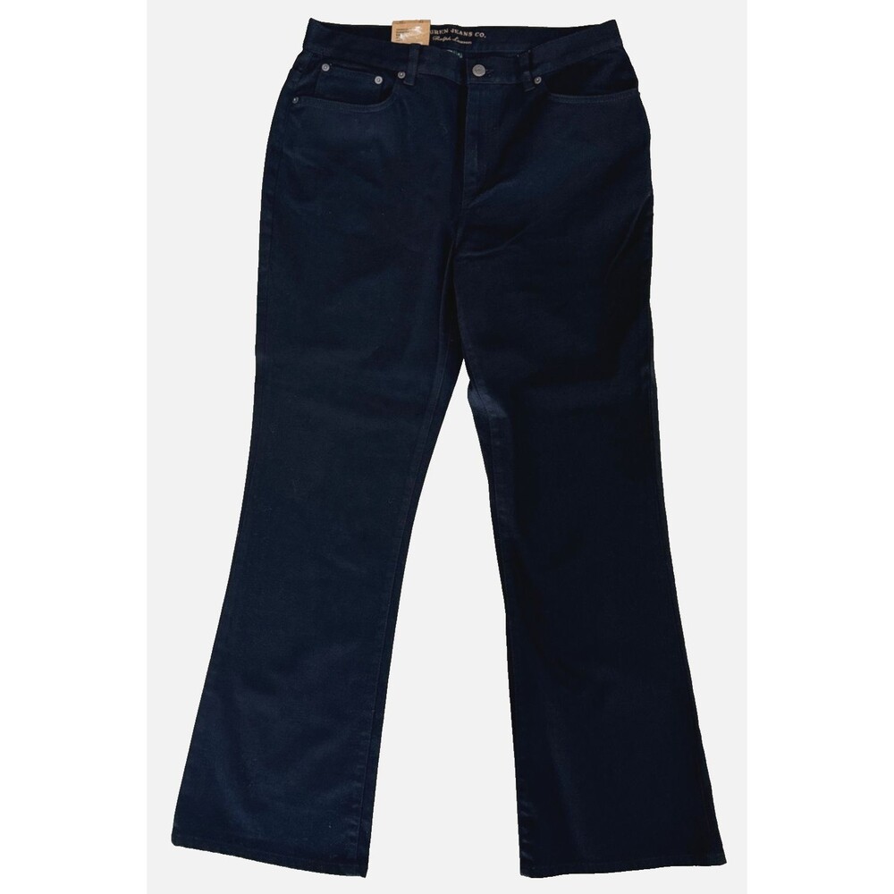 NWT Lauren Ralph Lauren High Rise Bootcut Black Jeans Comfort Stretch Size 12